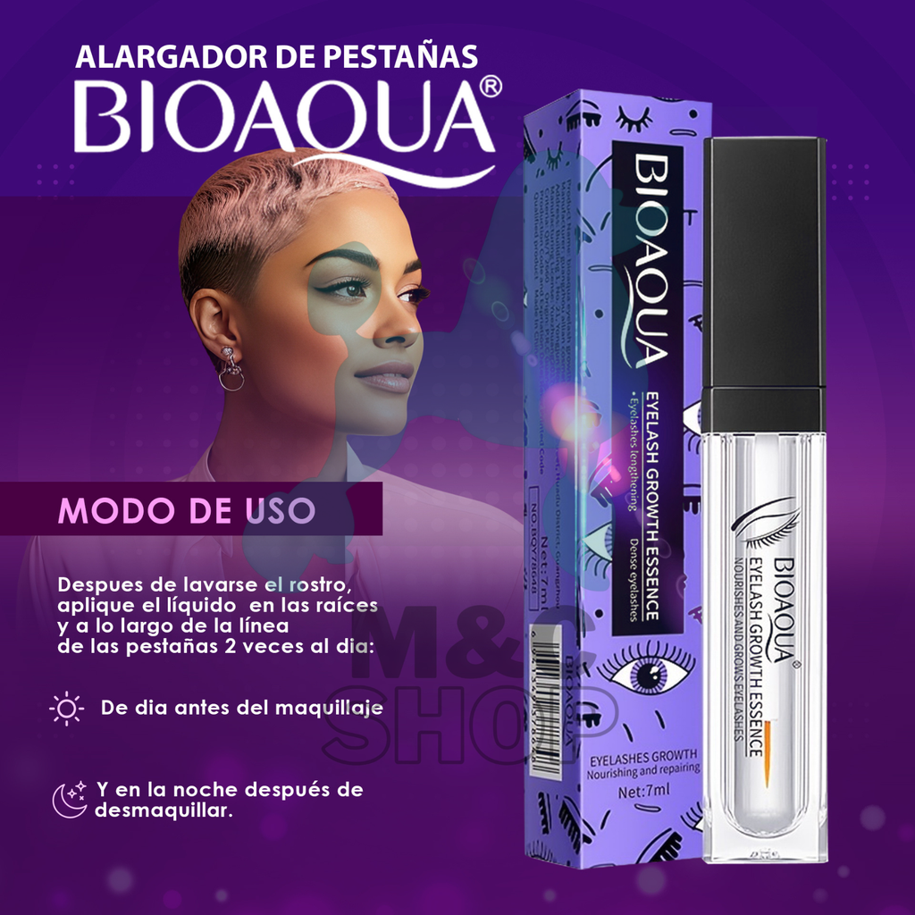 SÉRUM ALARGADOR DE PESTAÑAS BIOAQUA - 💜Resultados Visibles en Menos de 4 Semanas💜